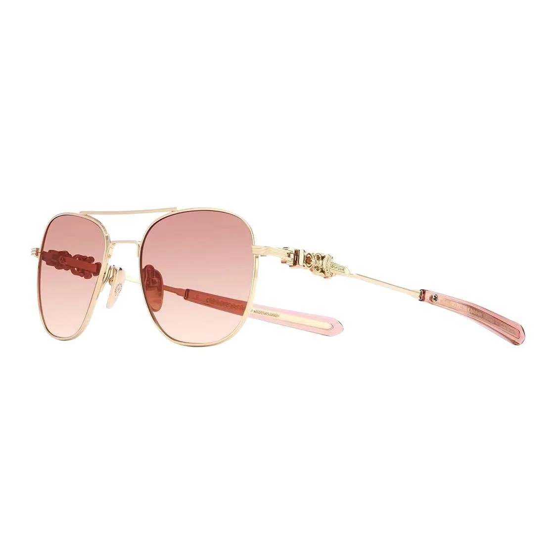 Chrome Hearts Aviator Sunglasses Pink Gold
