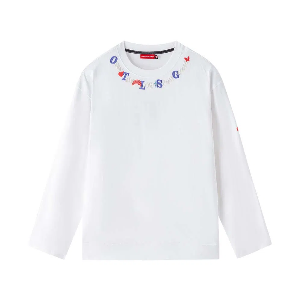 SPRAYGROUND Shark Logo Embroidered Long Sleeve Tee