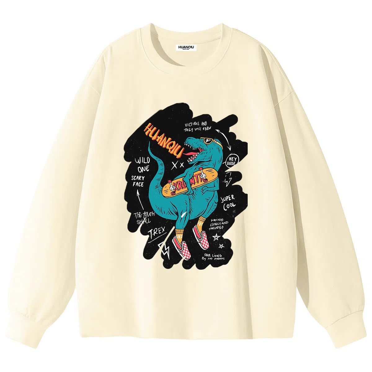 HUANQIU Oversize Cartoon Dinosaur Tee