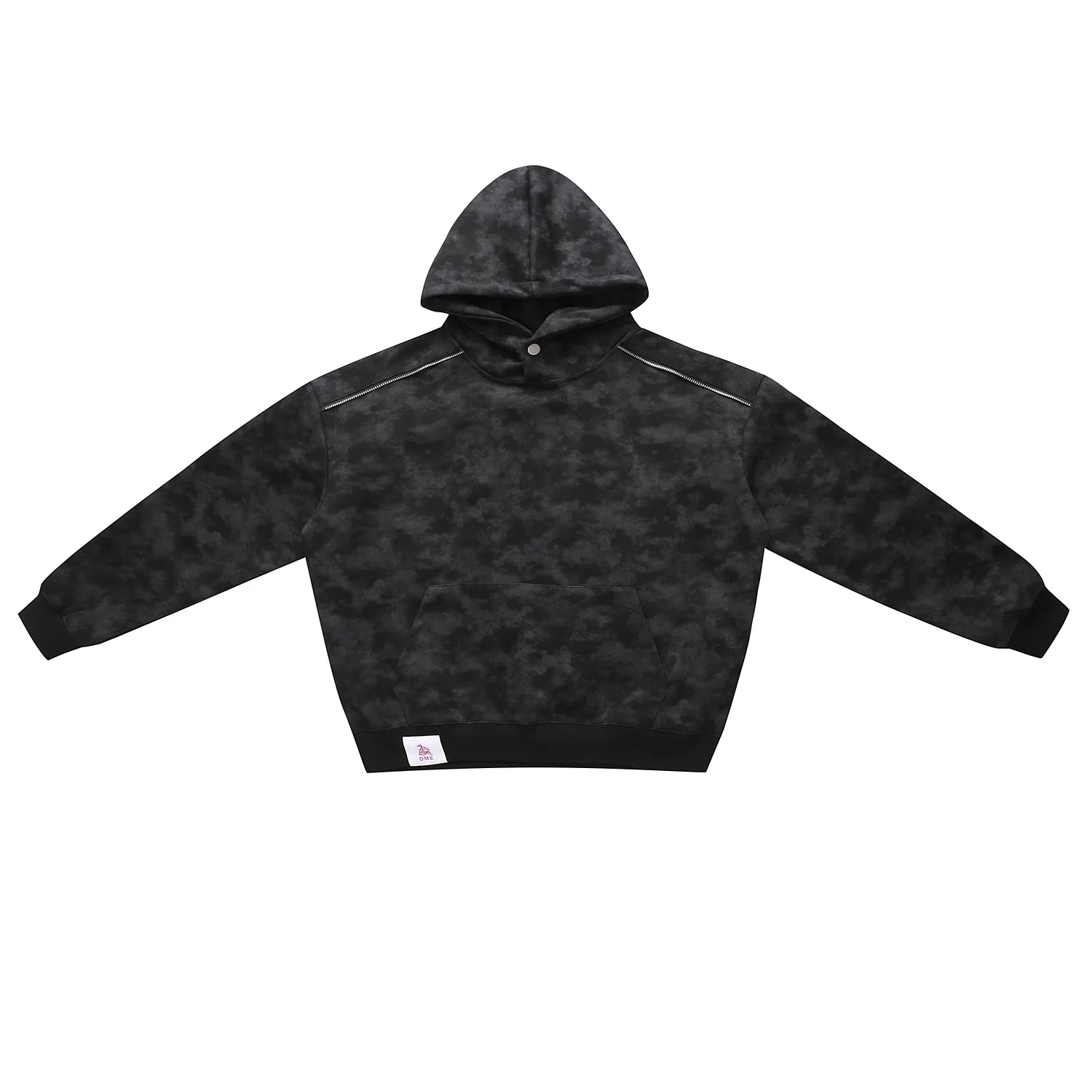 【dme】 秋季潮牌连帽重磅套头日系复古休闲百搭简约情侣日常街头户外运动色块水洗港风宽松上衣长袖卫衣 男女同款