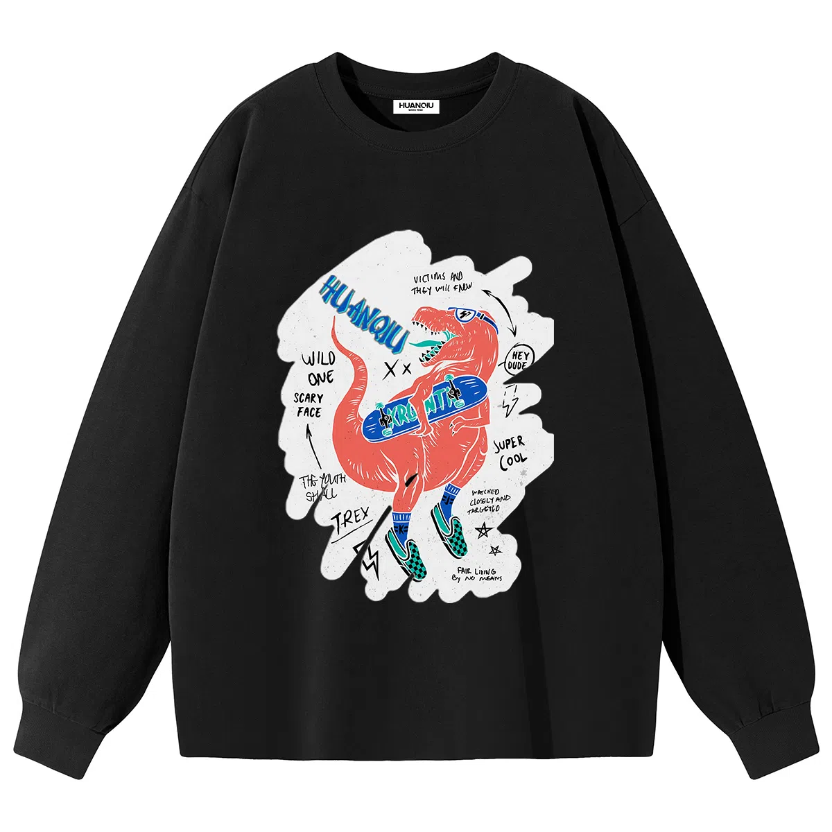 HUANQIU Oversize Cartoon Dinosaur Tee