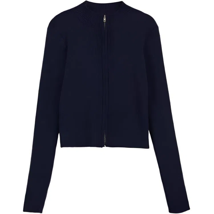 苏九儿 拉链设计感修身长袖针织衫 女款