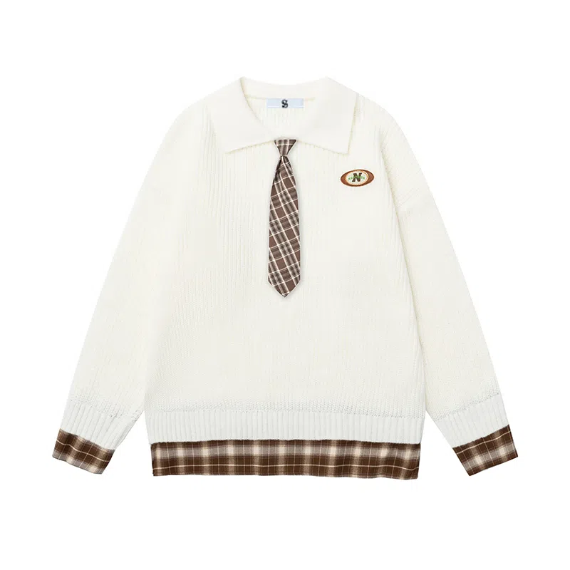 SY Plaid Patchwork Sweater