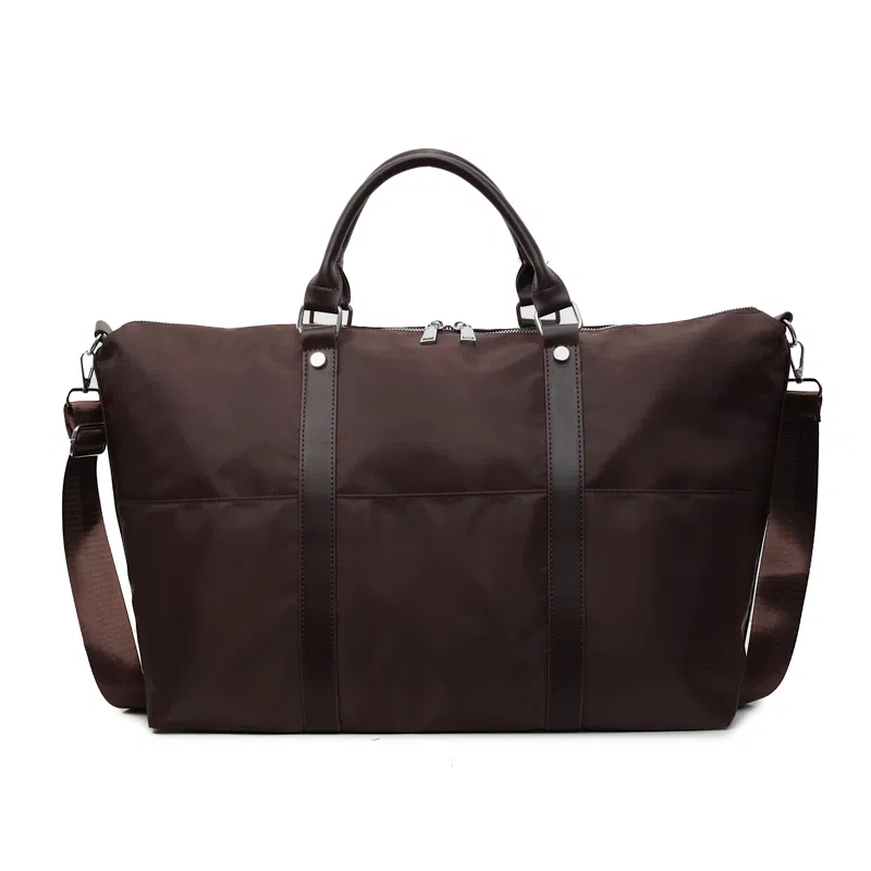 醇龙 时尚潮流百搭纯色 尼龙 旅行包 男女同款情侣款 黑色/咖啡色