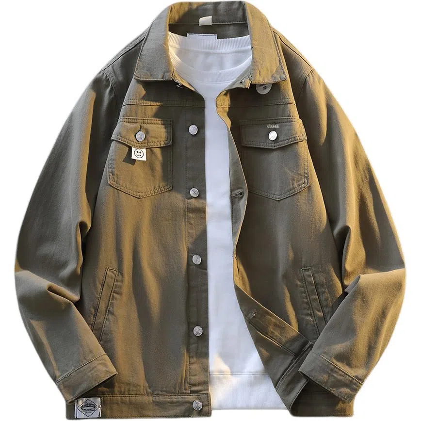 【dme】 美式经典复古潮牌上衣春秋时尚潮流大气长袖夹克宽松百搭多口袋牛仔外套 男女同款