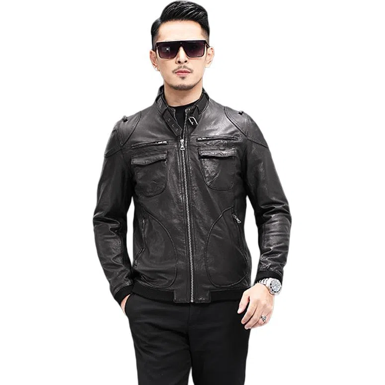 比利斯山羊 潮流商务休闲大气真皮皮衣 男女同款