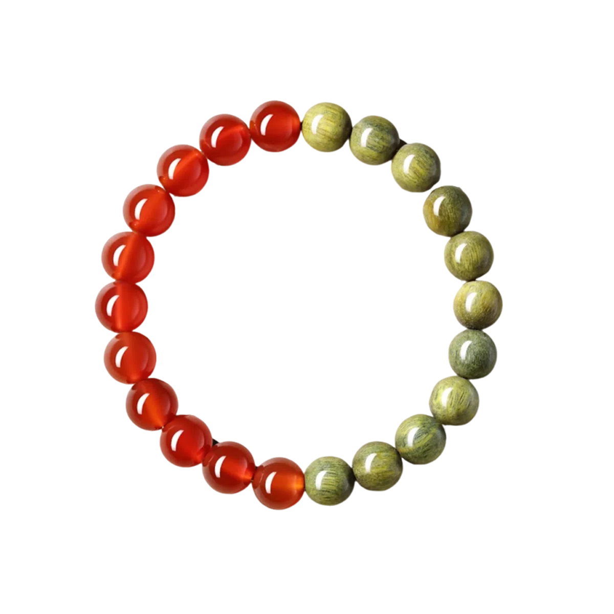 【本命转运珠】 色菲尔 新中式珠串万事顺利招财纳福 国风小众设计个性温柔百搭时尚通勤学生盘玩好运 绿檀 手串 男女同款情侣款