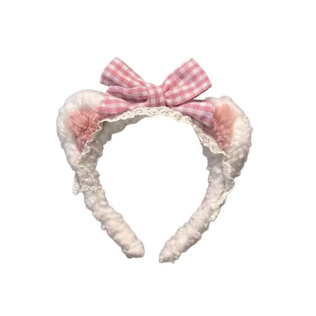 希铃 蝴蝶结猫耳朵可爱#好运 聚酯纤维 发箍 女款