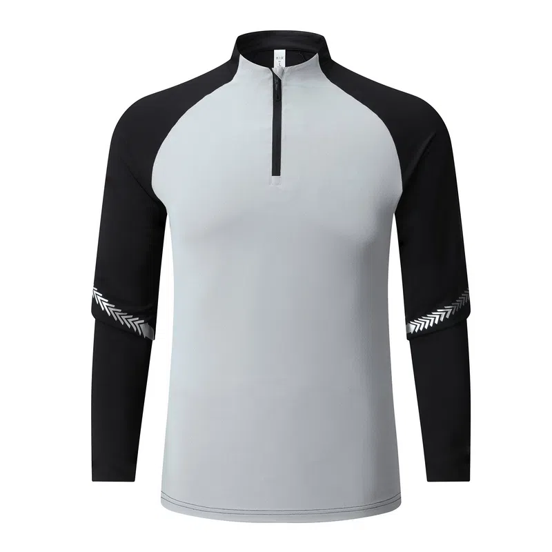 户外多场景适用速干吸湿排汗半拉链运动上健身衣 男款