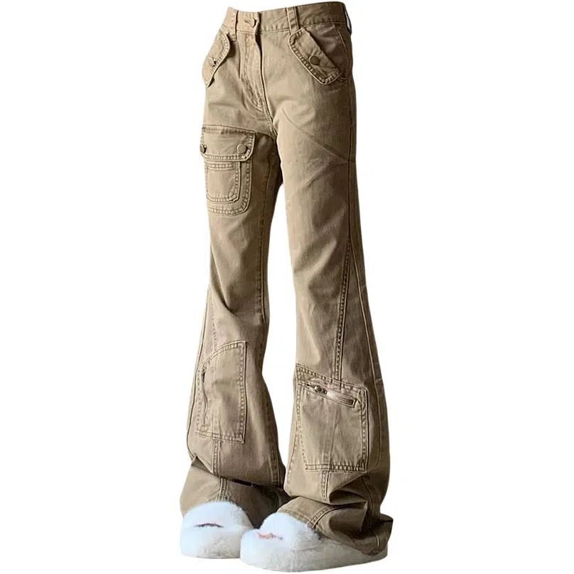 识恩 高腰适中宽松阔腿牛仔裤 女款