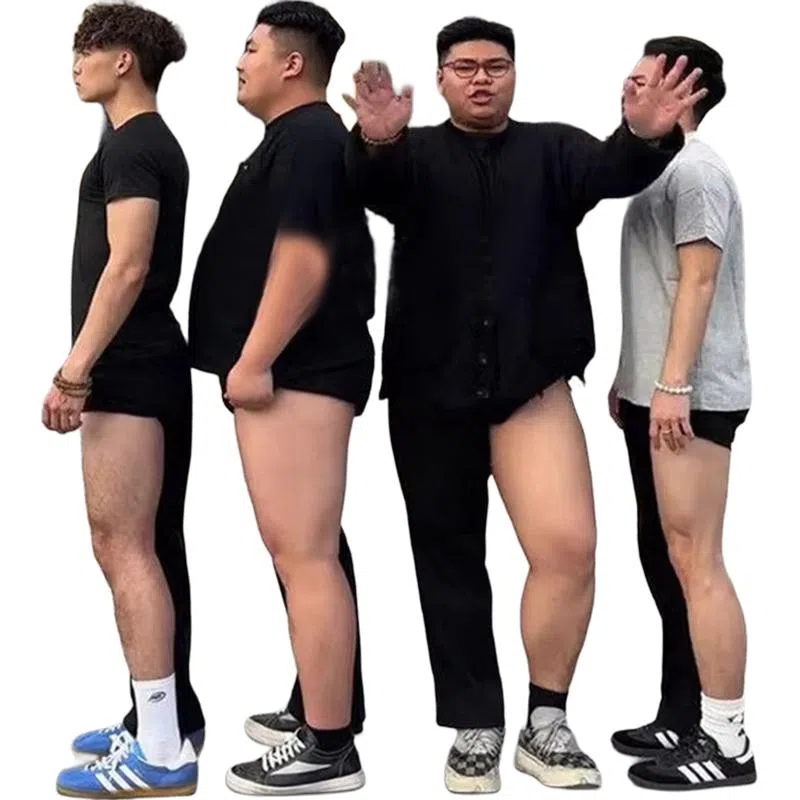 布客行 胖子瘦子可穿黑色弯刀垂感冰丝凉感夏季潮流显腿长显高显瘦百搭阔腿休闲裤百搭拖地长裤子西裤西装裤 男女同款