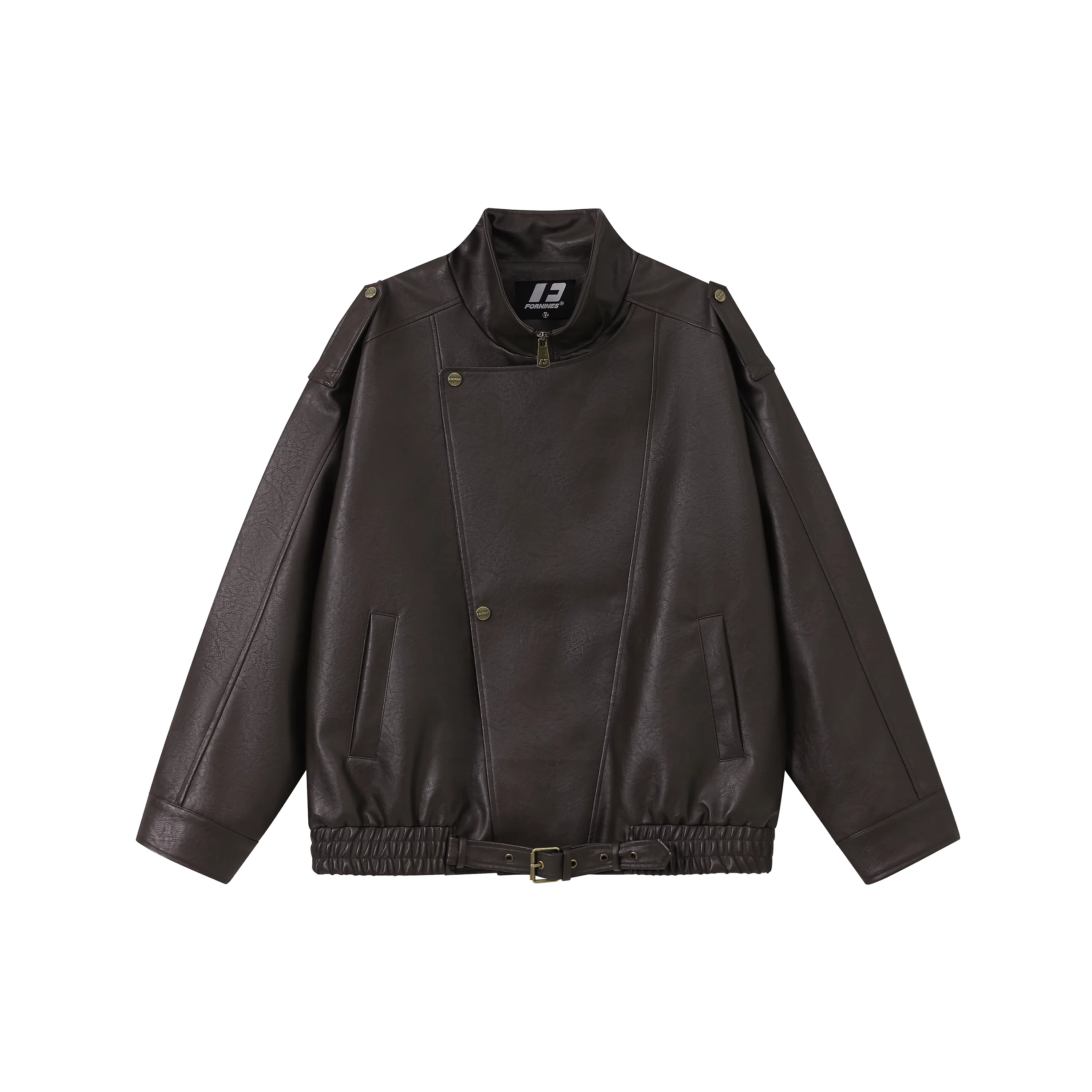 FORNINES PU Biker Jacket