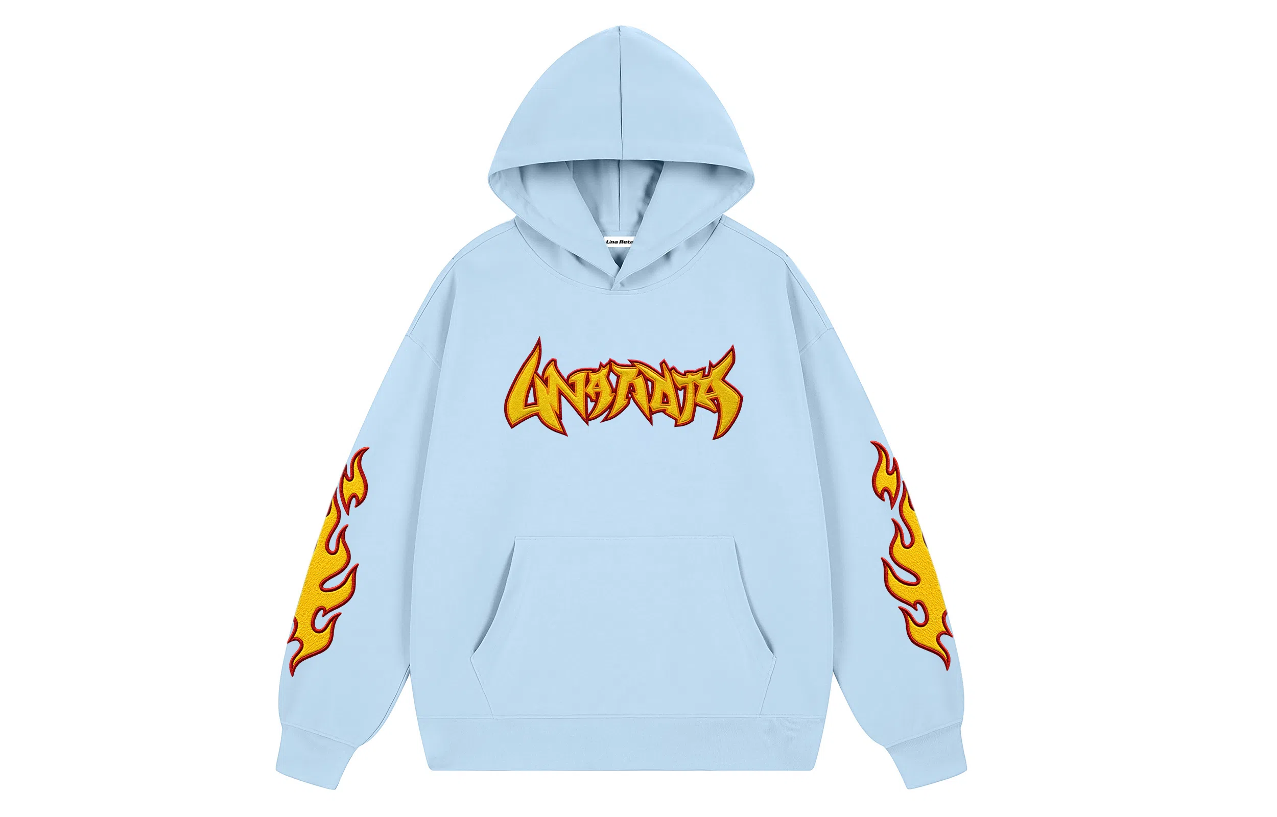 UNA RETA Flame Letter Hoodie Vintage
