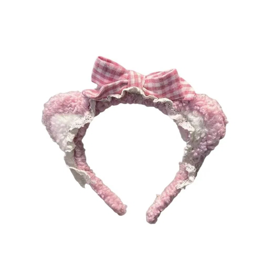 希铃 蝴蝶结猫耳朵可爱#好运 聚酯纤维 发箍 女款