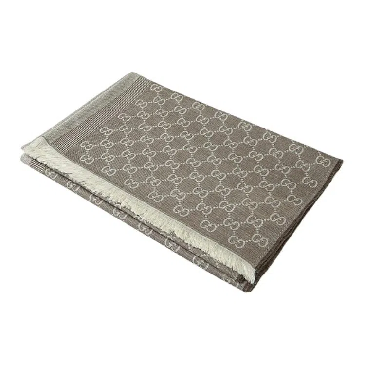 Gucci GG Wool Scarf Light Grey
