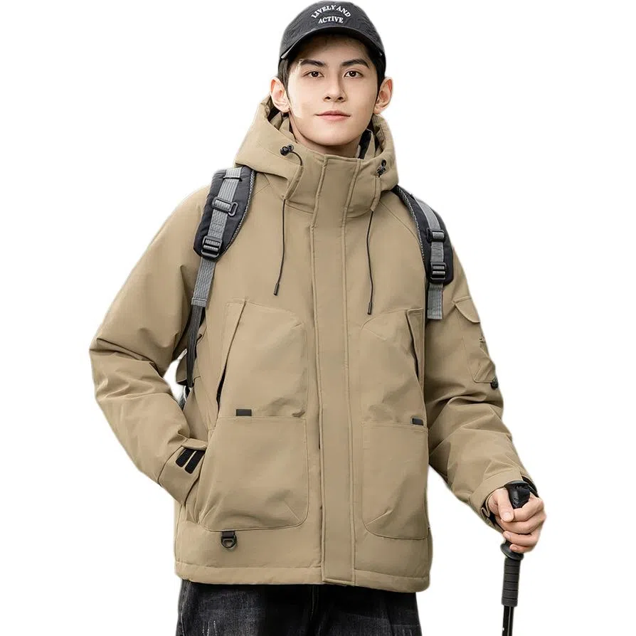 鸭鸭 新山系系列时尚户外登山休闲防寒防风冲锋衣羽绒服 男女同款