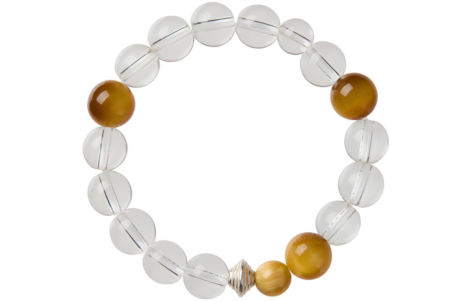 石头记 轻奢小众精致金虎眼串珠 晶体透亮纯净 清透氛围感白月光 优雅高级感 通勤百搭贵气感#好运礼盒款天然 白水晶 手串 女款