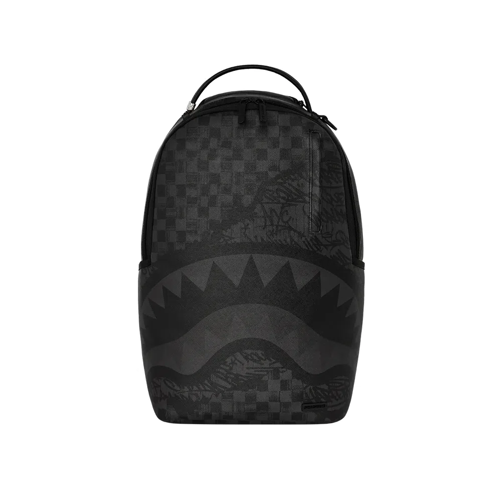 SPRAYGROUND Shark Logo Checkerboard Backpack Black Gray