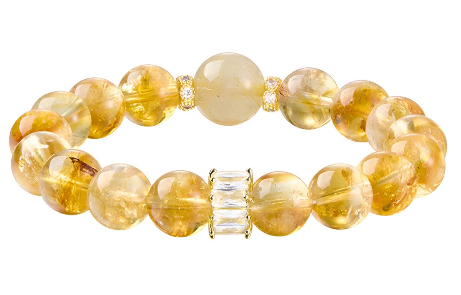 石头记 招财纳福 新中式国风 做个富婆 显白高级感通勤百搭 黄发晶 手串 女款