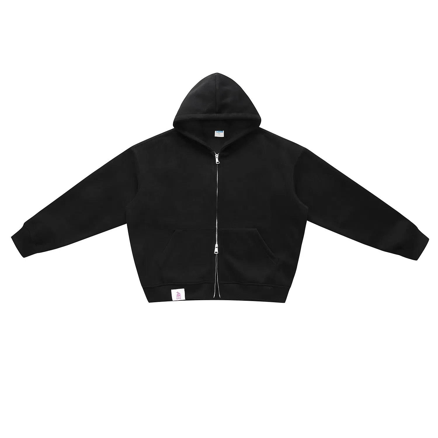 【dme】 日式简约复古休闲宽松重磅港风运动日常户外拉链连帽潮牌口袋百搭纯色长袖上衣秋季情侣外套卫衣 男女同款