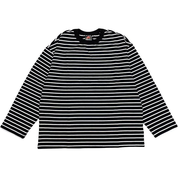 Big Check Black Cat Striped Crewneck Tee
