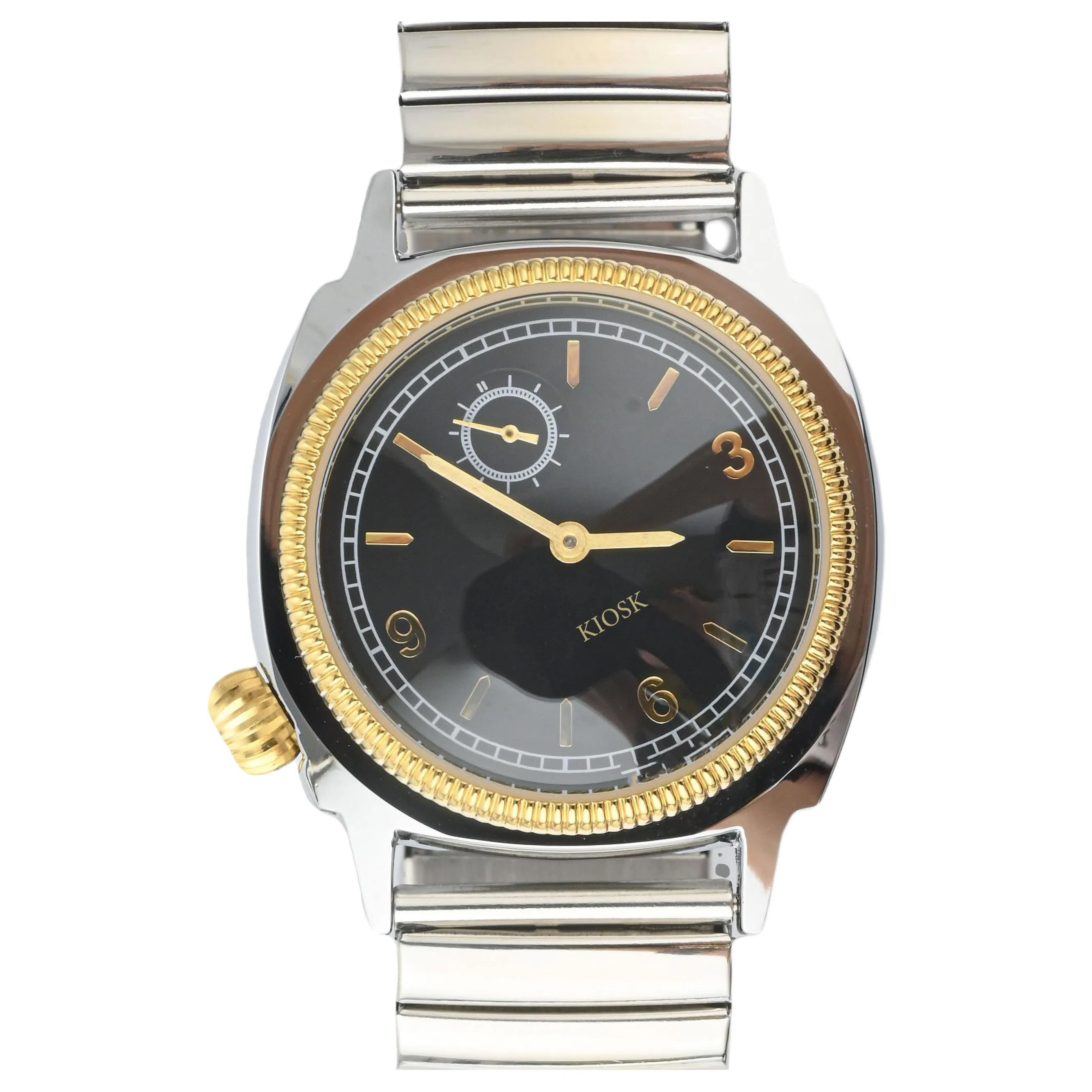 KIOSK Vintage Quartz Steel Band Gold Dial