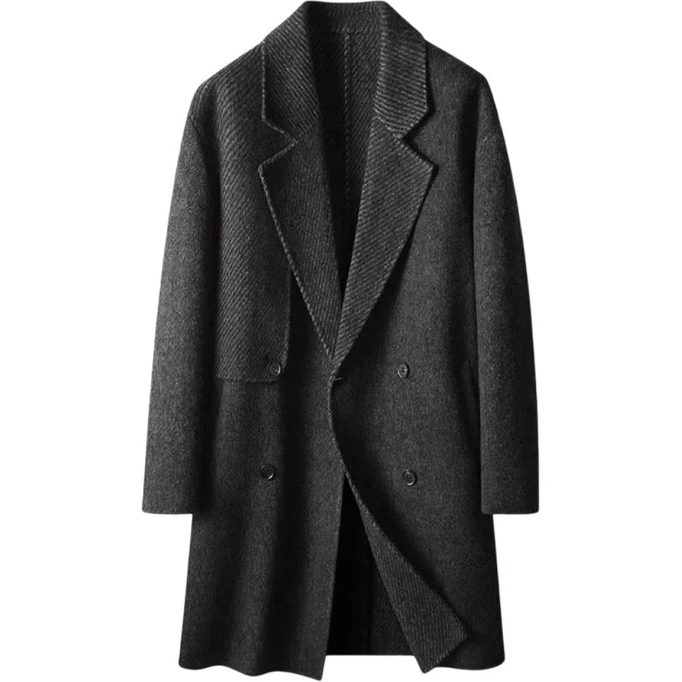 SENJIALUO Double-Breasted Wool Coat