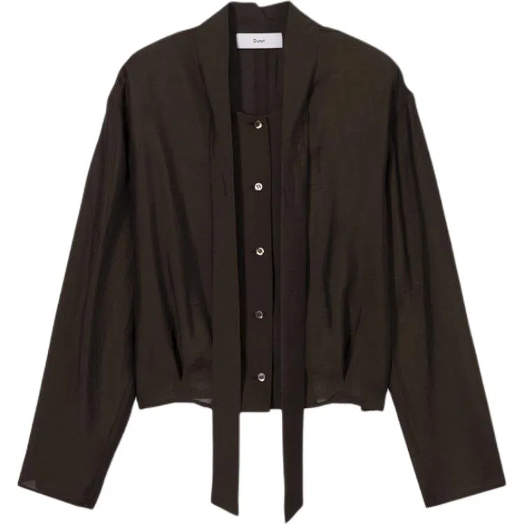 Dunst TIE BLOUSE BROWN