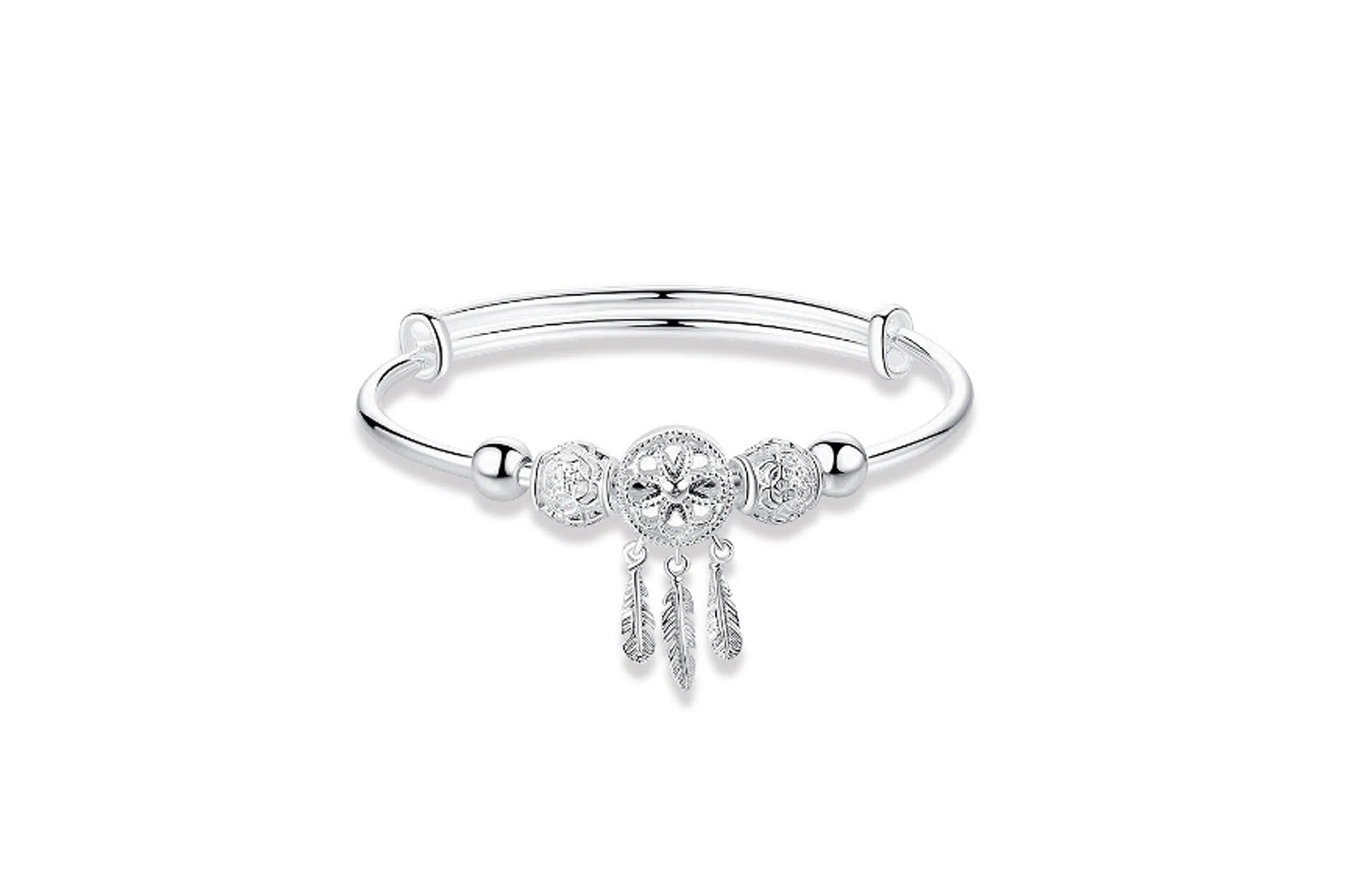 迎百宝 梦游仙境新中式国潮高级感梦幻甜美捕梦网 灵动优雅氛围感双层叠戴 合金 手镯 女款