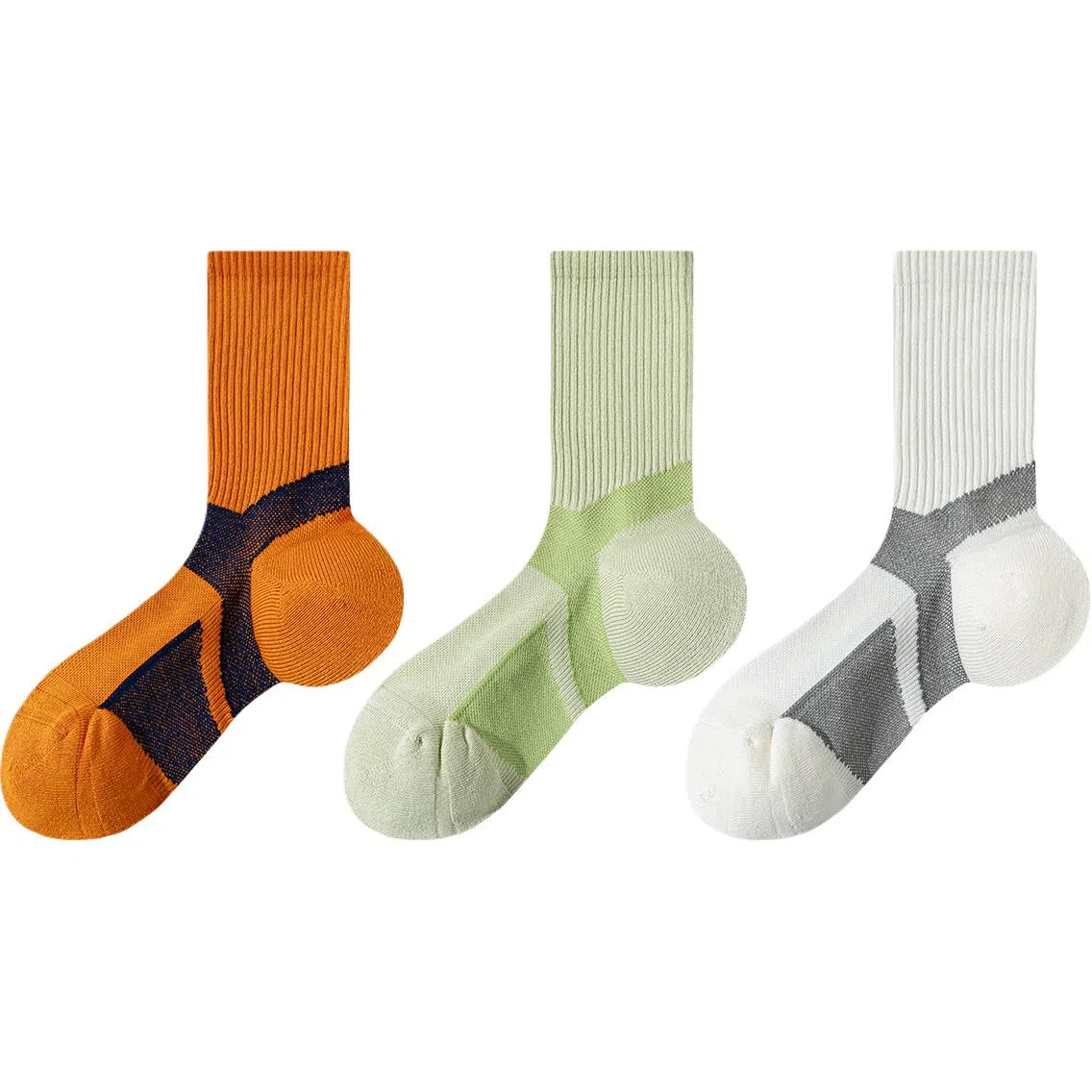 二三二三 深色薄款条纹透气吸汗运动袜户外登山抗菌防臭舒适防滑高弹不勒脚袜简约日常通勤百搭短袜中筒袜 男款