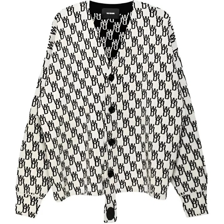 WE11DONE V-Neck Sweater White