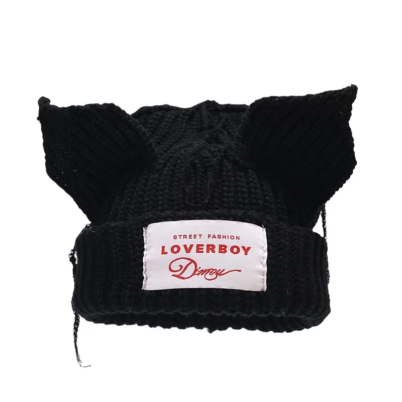 Oxygen Cherry Pig Ear Knit Hat