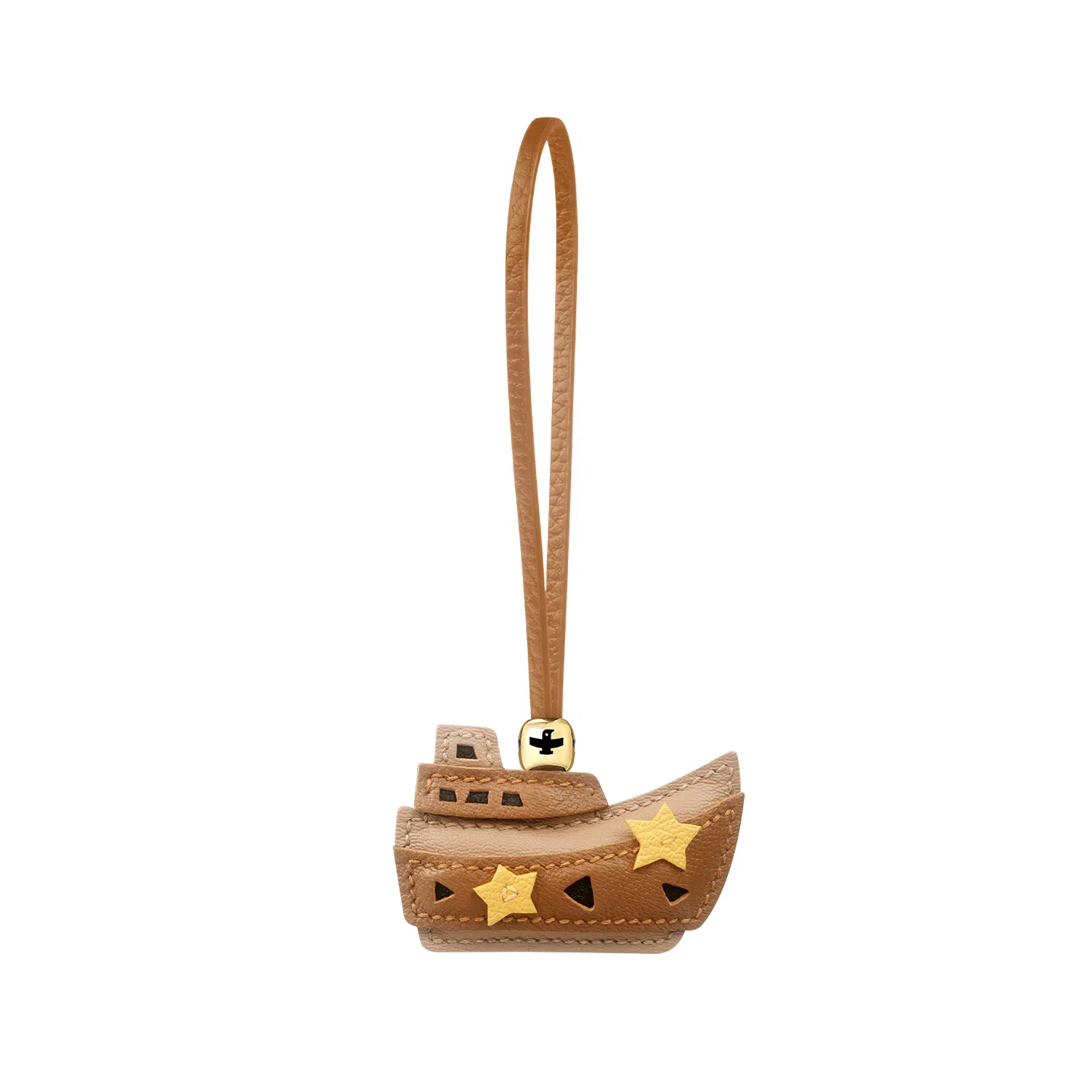 后鸟 落日星舟可爱真皮手工皮质书包吊饰挂饰小众个性优雅高级感轻奢原创小清新文艺简约美拉德 头层羊皮牛皮 包包挂件 男女同款情侣款