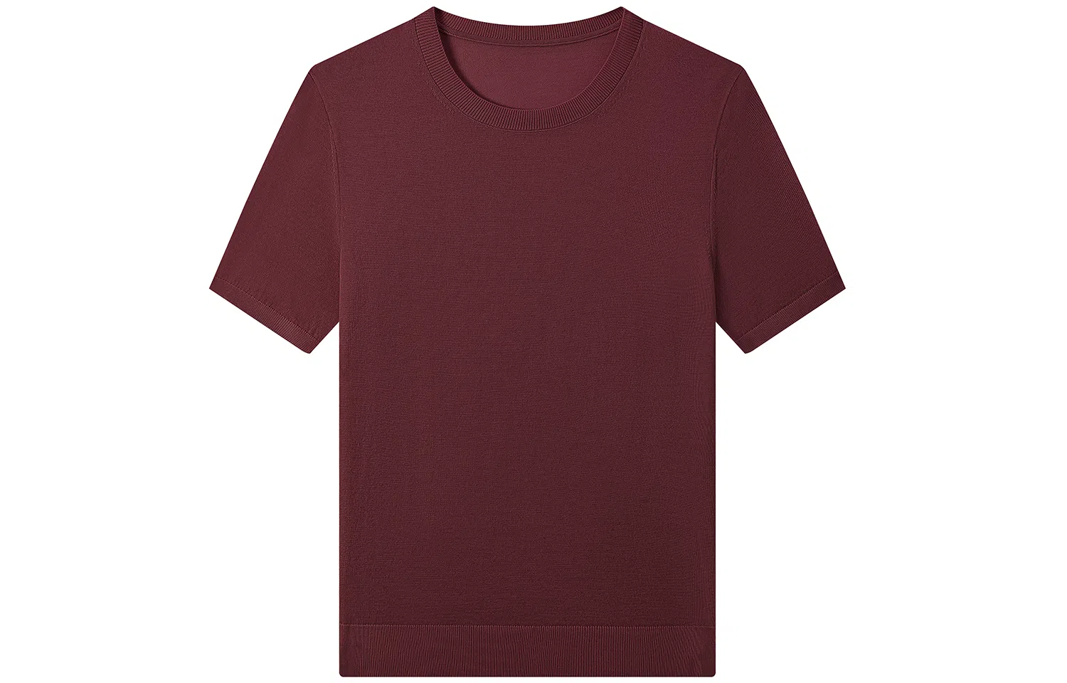 恒源祥 羊毛衫女纯圆领纯色短袖修身针织衫 女款