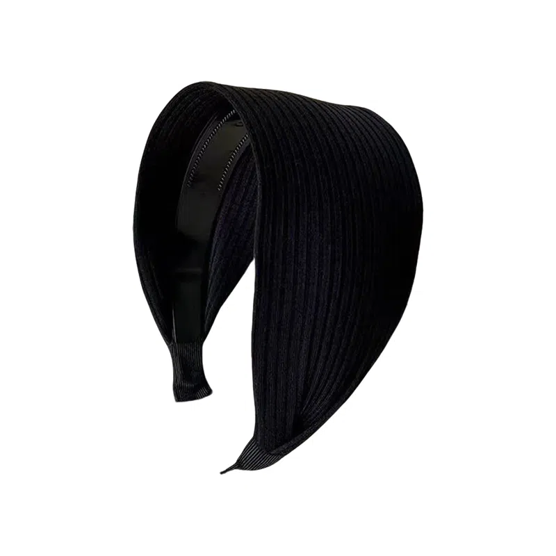 蒙妮 复古高级感条纹宽边针织头箍 塑料 发箍 女款