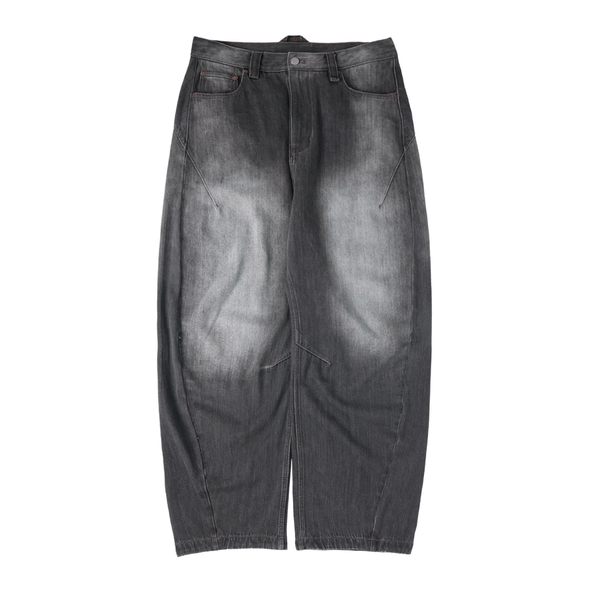 LANQI MONTE Washed Wide-Leg Jeans