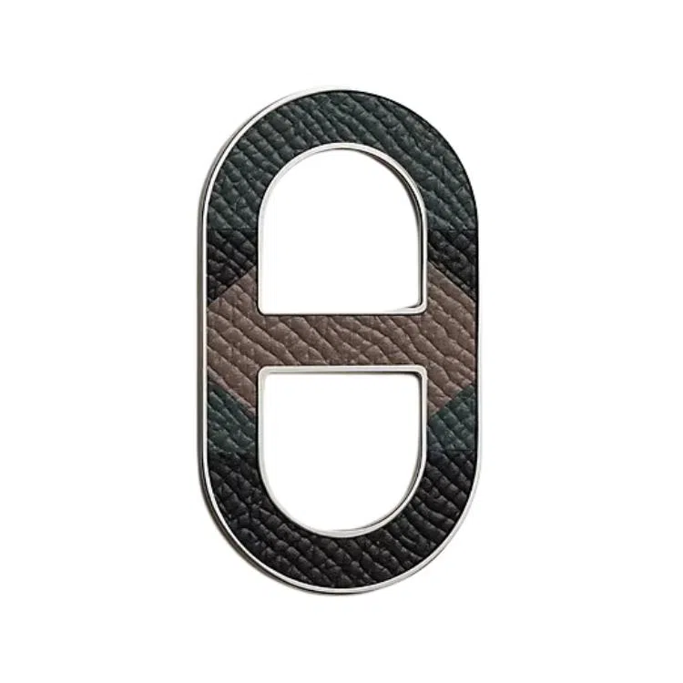 Hermes Logo Brooch Black