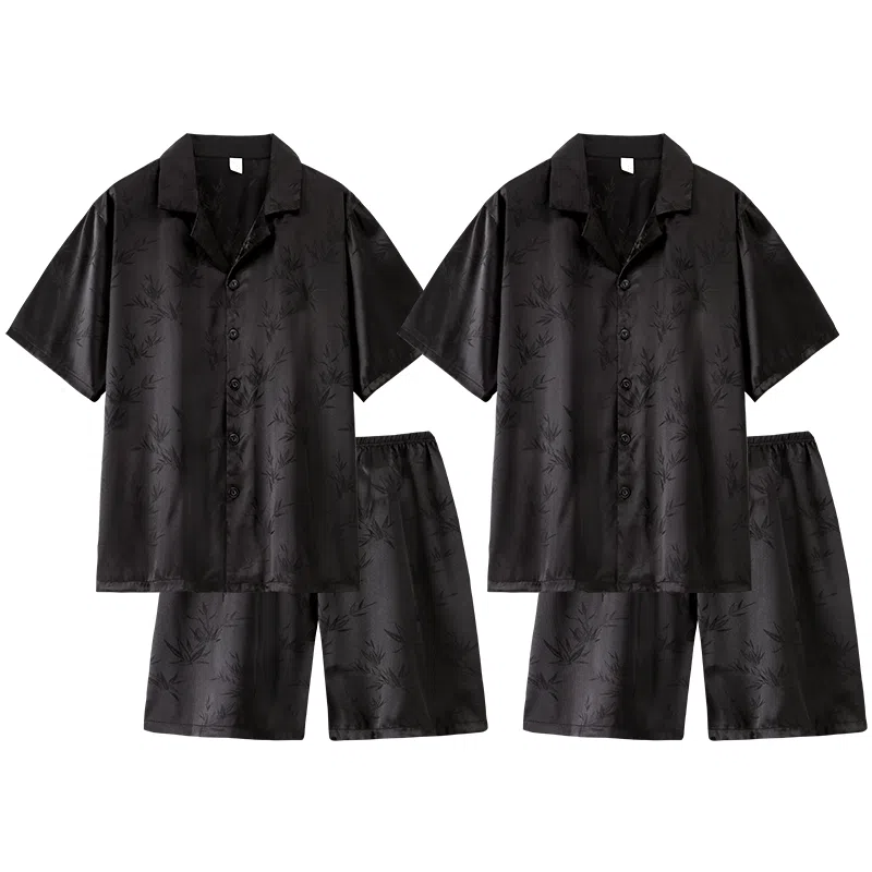 静英鸾 翻领竹子简约风休闲舒适家居服睡衣套装 男女同款