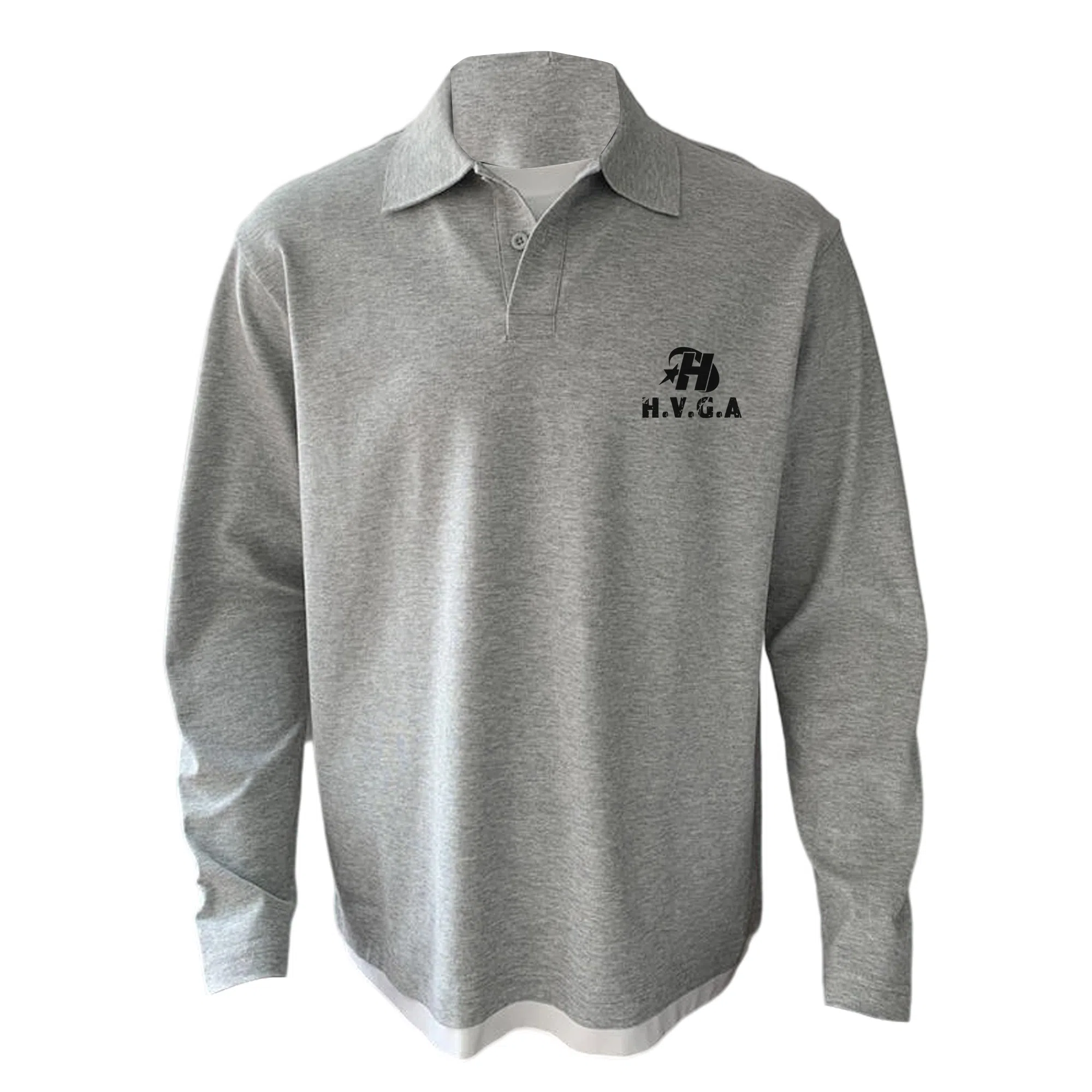 H.V.G.A logocleanfitallgreyPolo