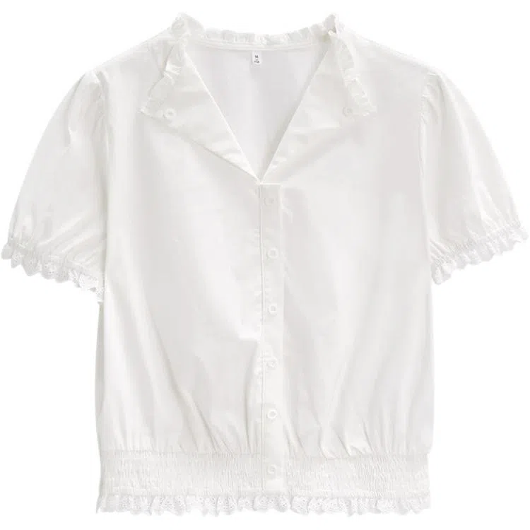 爱依服 夏季简约通勤纯色短袖衬衫 女款