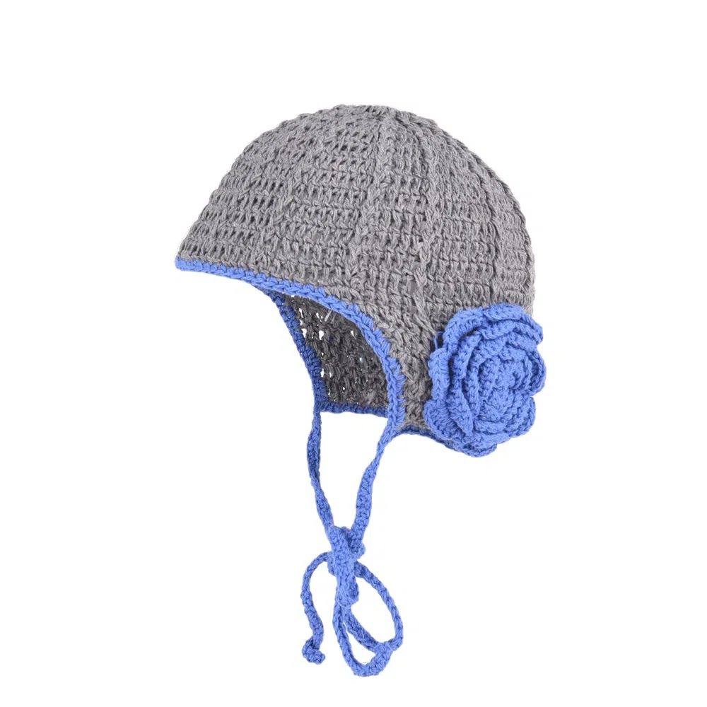 氧气樱桃 韩系手工复古针织编织花朵保暖护耳包头钩针氛围感自拍神器 涤纶 绒线帽 男女同款情侣款