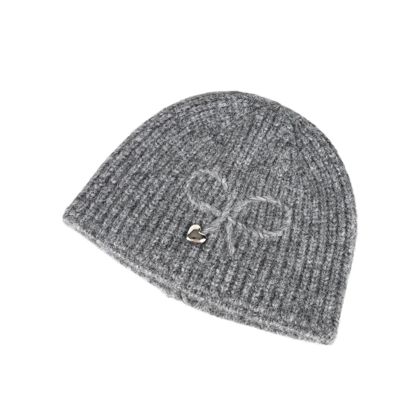 氧气樱桃 韩版蝴蝶结针织帽保暖防寒显脸小仿羊毛包头帽套头#好运 腈纶 绒线帽 男女同款情侣款