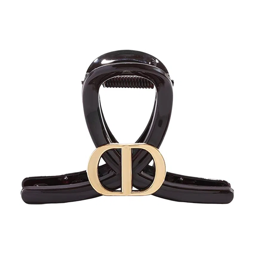 千桐 大号复古金标鲨鱼夹抓夹高级感后脑勺显发量发饰 亚克力 发夹 女款