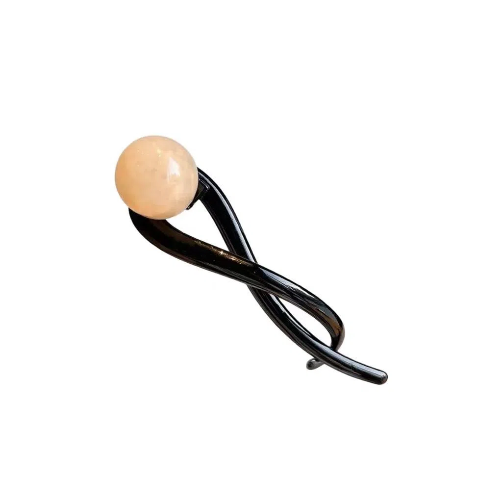 希铃 简约大气扭扭夹大珠珠高级 亚克力 发夹 女款