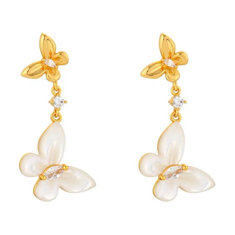 一撇一捺 蝶梦流光蝶舞翩然 合金 耳环 女款