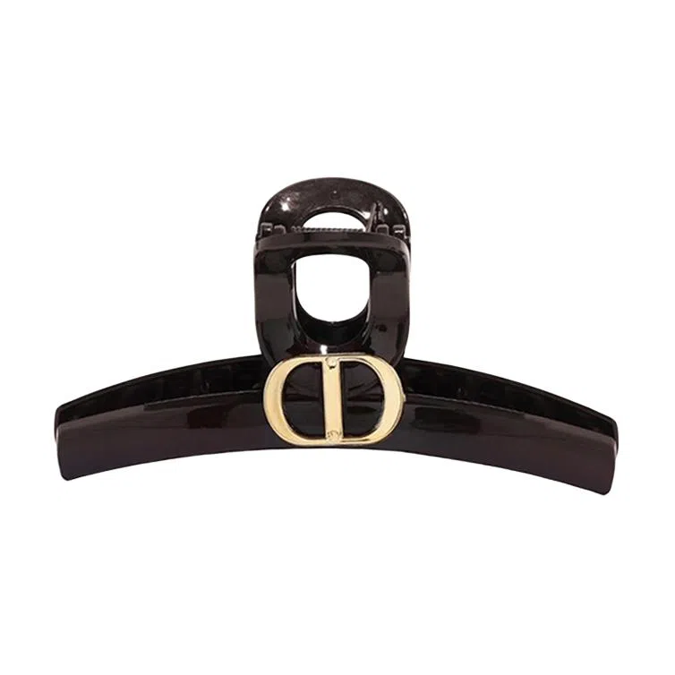 千桐 大号复古金标鲨鱼夹抓夹高级感后脑勺显发量发饰 亚克力 发夹 女款