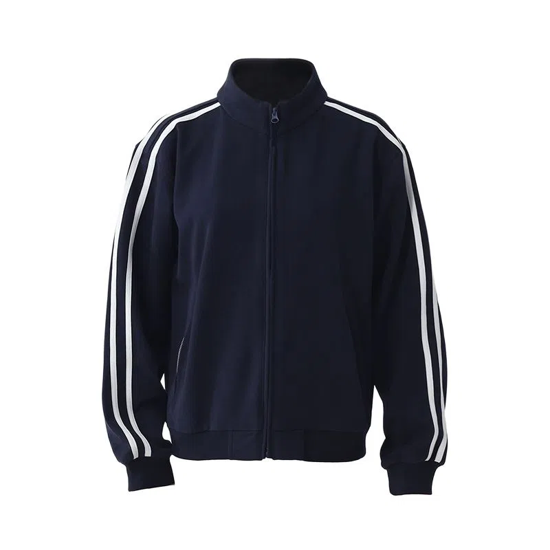 玫丝朵 美式复古条纹立领双杠撞色宽松休闲卫衣 女款