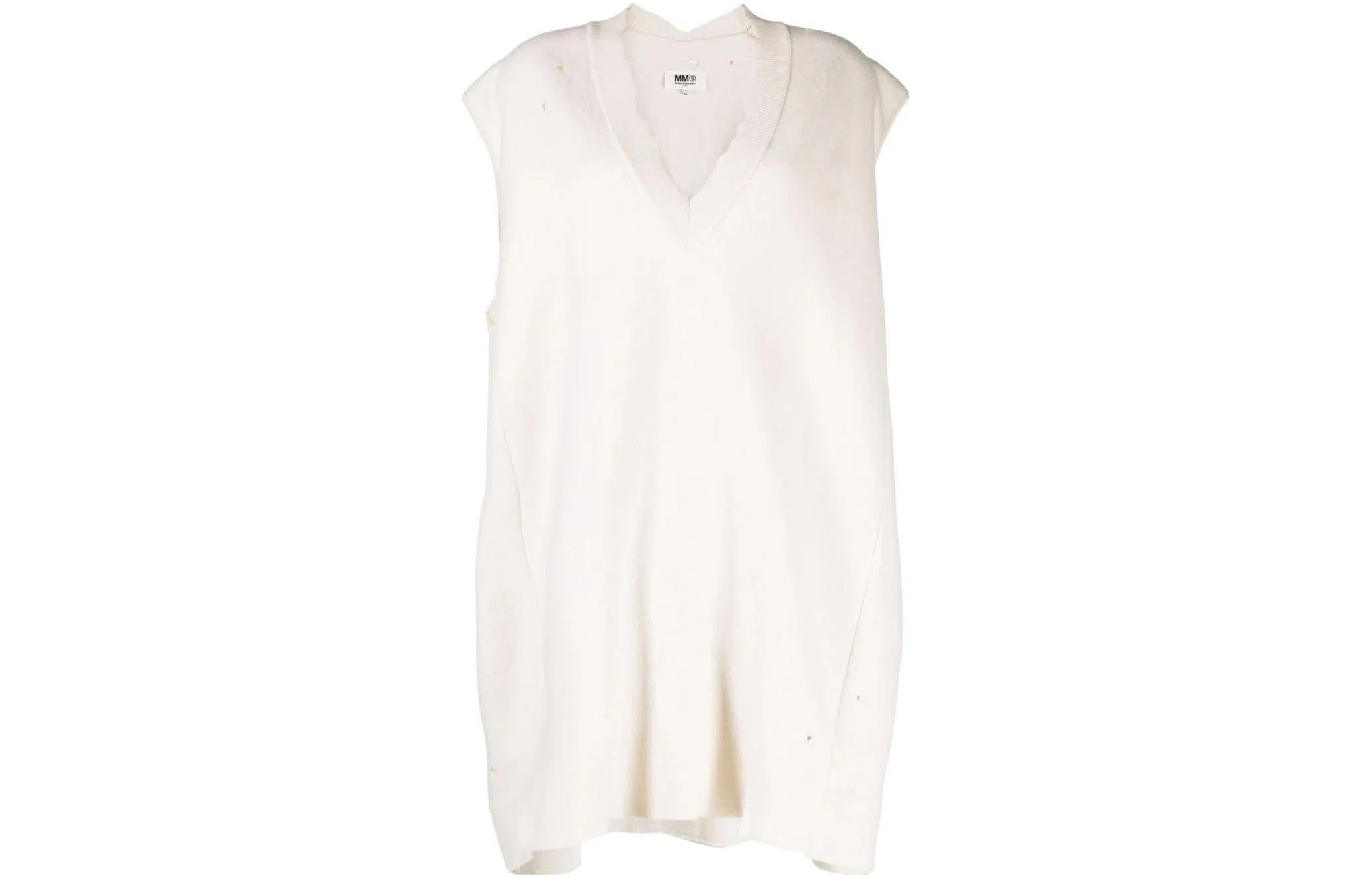 MM6 Maison Margiela V-Neck Sleeveless Sweater White
