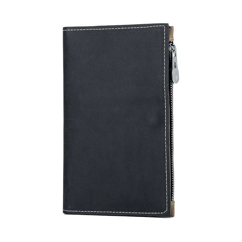 掐尖 纯色旅行多功能拉链 二层牛皮 机票夹证件袋护照包 男女同款情侣款 多色