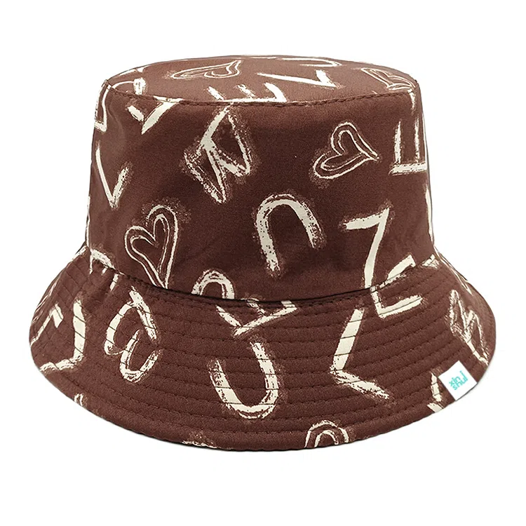 心水好物 字母印花涂鸦潮人小众设计轻奢感高顶显脸小街头潮流 棉  渔夫帽 男女同款情侣款